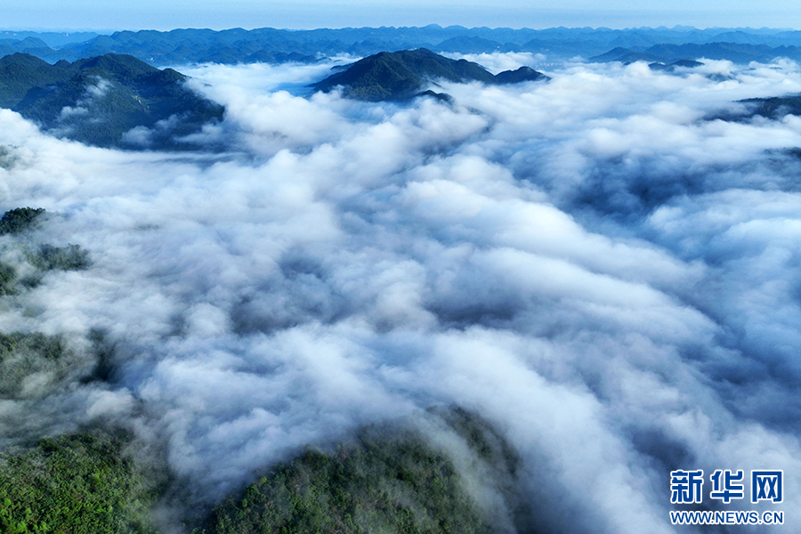 重庆:八月里云海流瀑 瞰群山如画