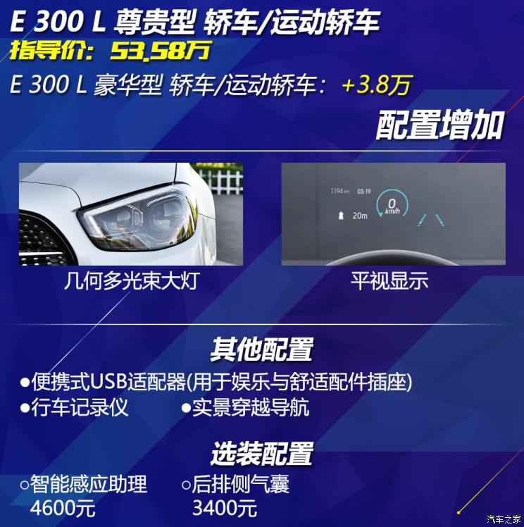 北京奔驰 奔驰E级 2021款 E 300 L 时尚型